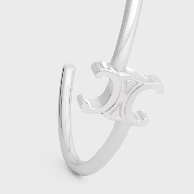 Brazalete asimétrico Triomphe en latón con acabado en rodio Brazalete asimétrico Triomphe en latón con acabado en rodio