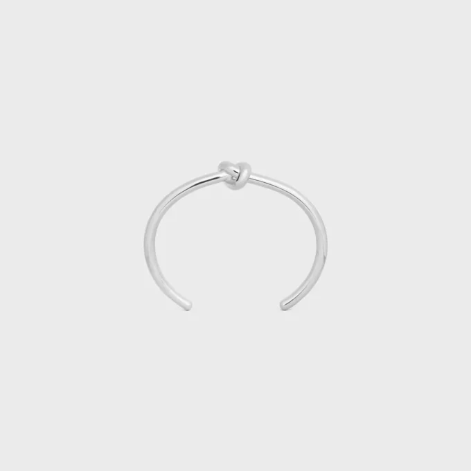 Brazalete Knot en latón con acabado de rodio