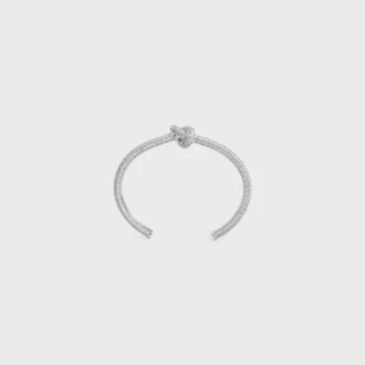 Brazalete Knot Sparkle en strass y latón con acabado de rodio