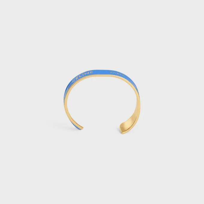 Brazalete pequeño CELINE Ribbon en esmalte y latón con acabado dorado