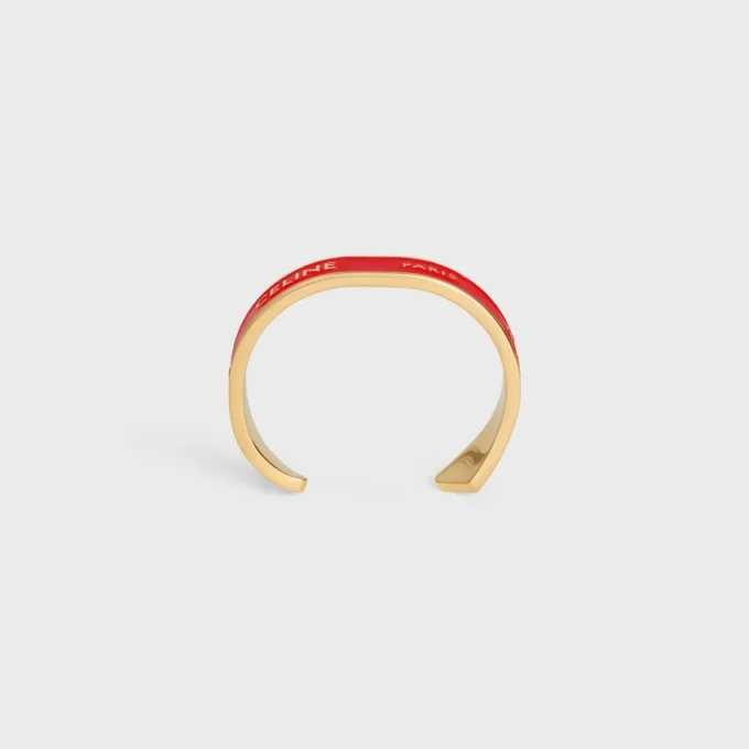 Brazalete pequeño CELINE Ribbon en esmalte y latón con acabado dorado