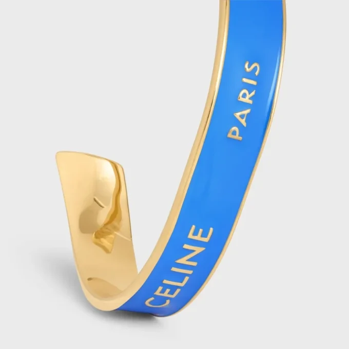 Brazalete pequeño CELINE Ribbon en esmalte y latón con acabado dorado