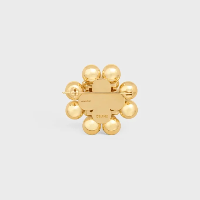Broche Les Perles CELINE con strass, perlas de resina, latón con acabado dorado y acero Broche Les Perles CELINE con strass, perlas de resina, latón con acabado dorado y acero