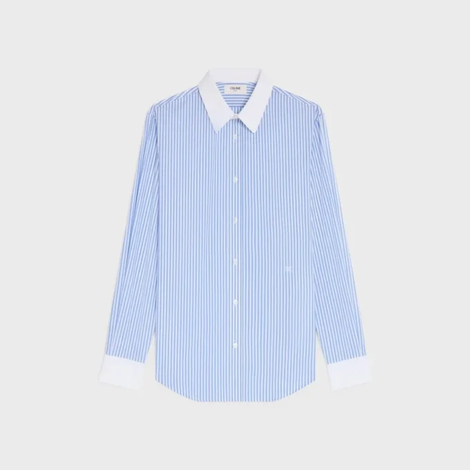 Camisa Classic de popelín de algodón a rayas Camisa Classic de popelín de algodón a rayas