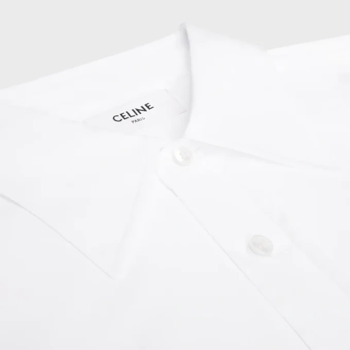 Camisa corta de popelín de algodón Camisa corta de popelín de algodón