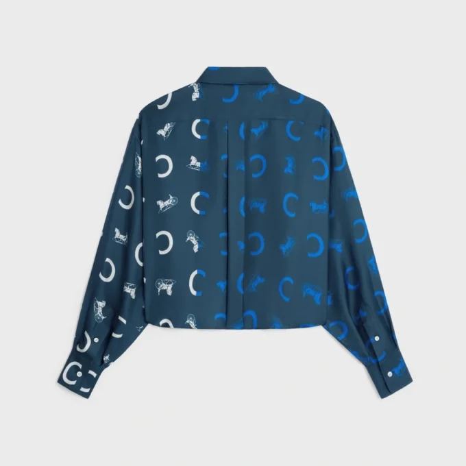 Camisa corta de sarga de seda Camisa corta de sarga de seda