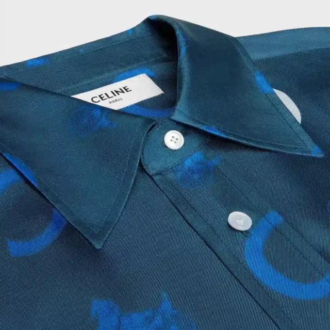 Camisa corta de sarga de seda Camisa corta de sarga de seda