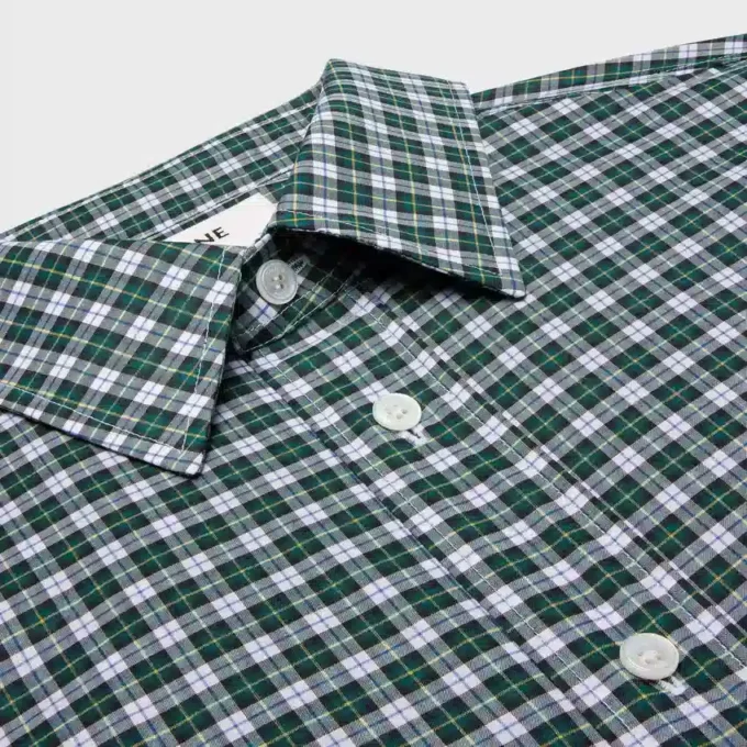 Camisa de algodón con estampado de tartán Camisa de algodón con estampado de tartán
