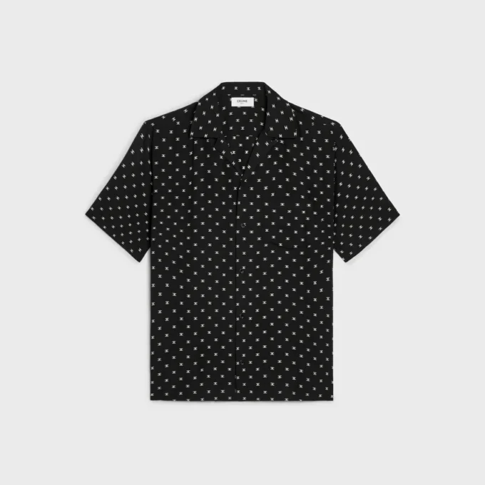Camisa de bolos en viscosa con estampado Micro Triomphe