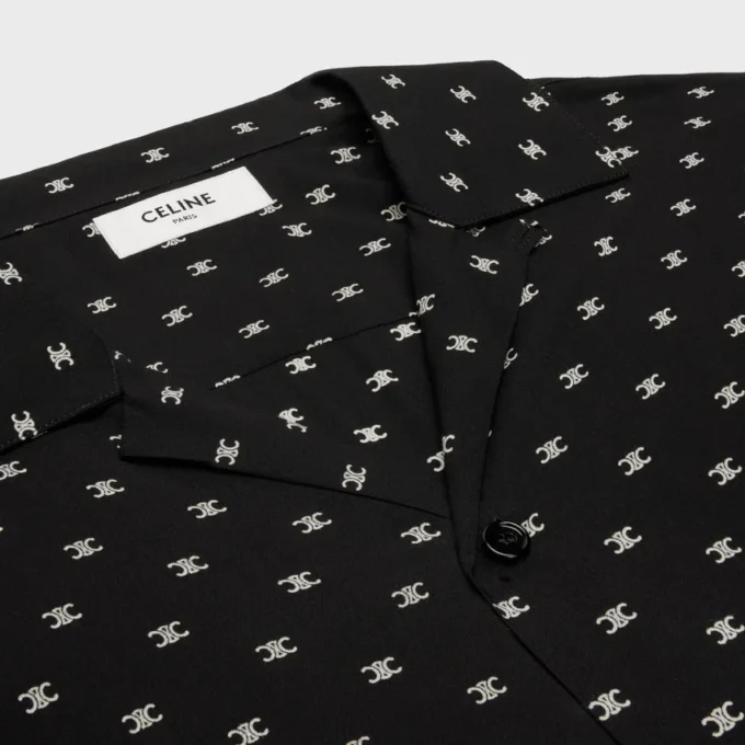 Camisa de bolos en viscosa con estampado Micro Triomphe