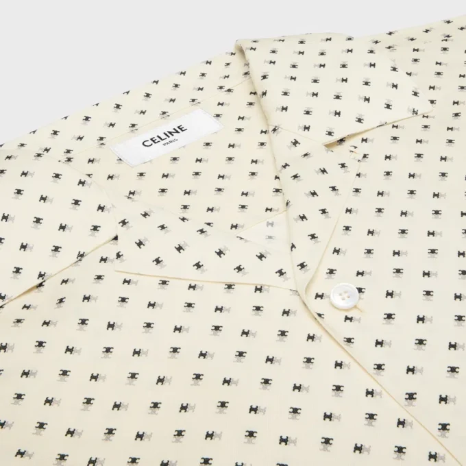 Camisa de bolos en viscosa con estampado Micro Triomphe
