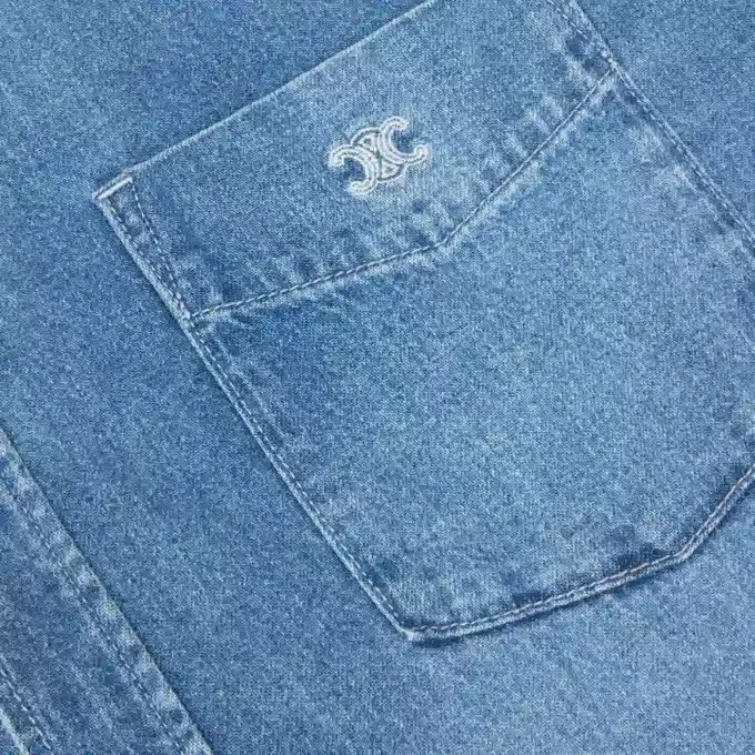 Camisa de denim de algodón Camisa de denim de algodón