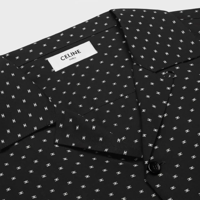 Camisa hawaiana de viscosa estampada