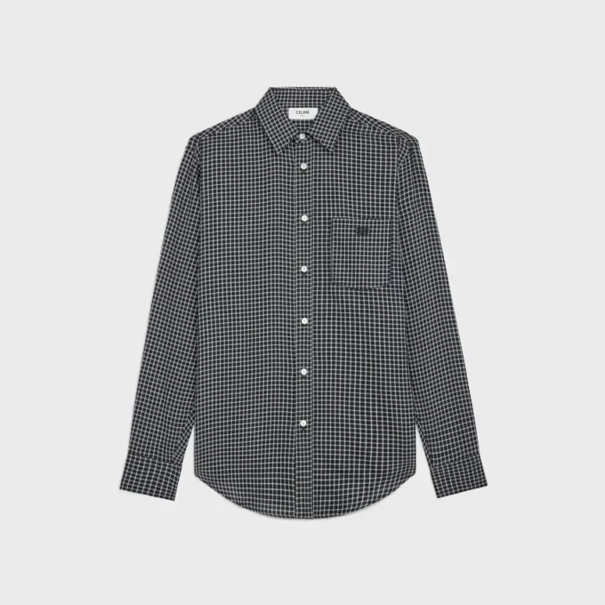 Camisa holgada de algodón a cuadros