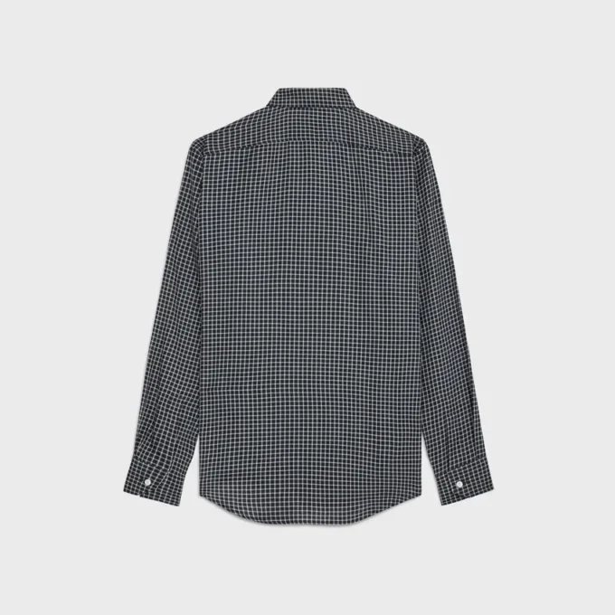 Camisa holgada de algodón a cuadros