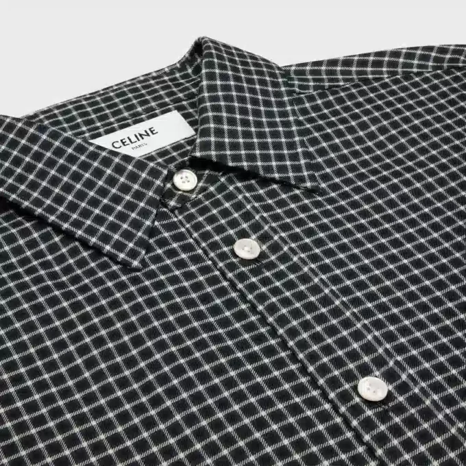 Camisa holgada de algodón a cuadros