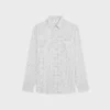 Camisa holgada de sarga de algodón a cuadros
