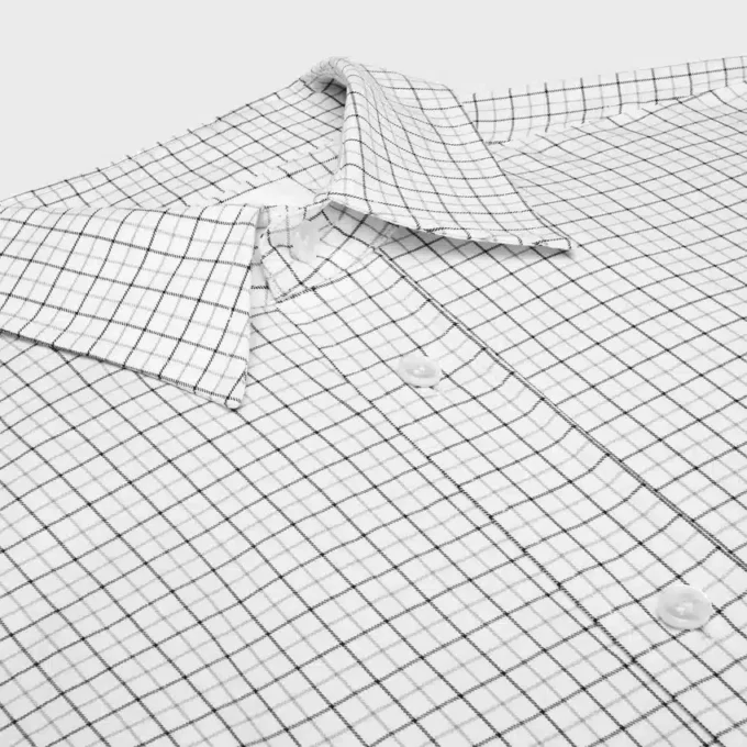Camisa holgada de sarga de algodón a cuadros