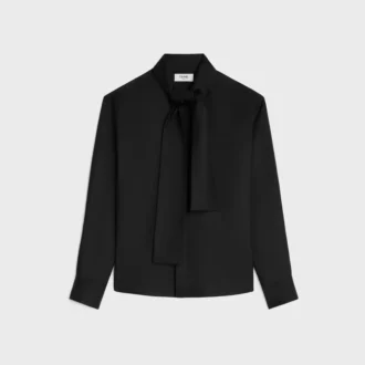 Camisa Lavalliere en sarga de seda