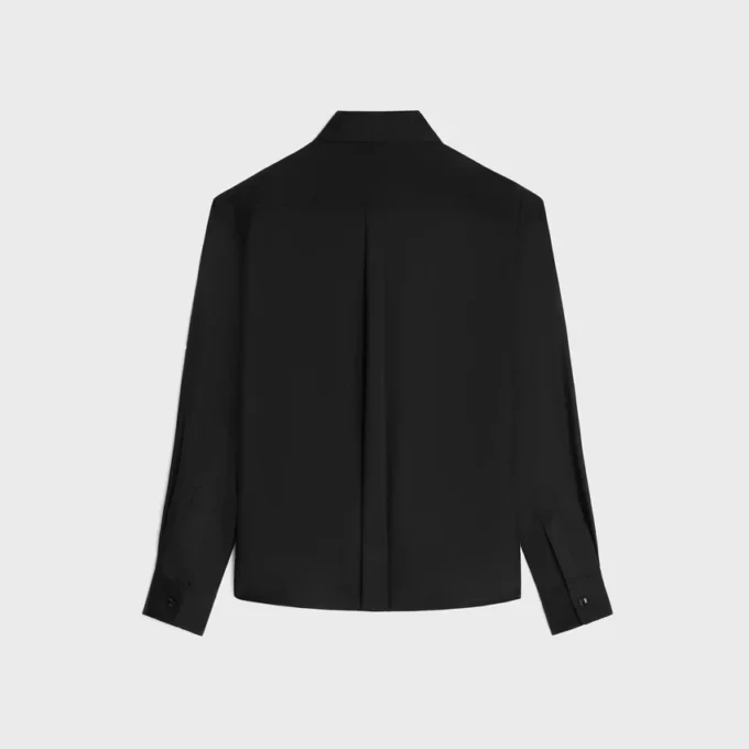 Camisa Lavalliere en sarga de seda Camisa Lavalliere en sarga de seda