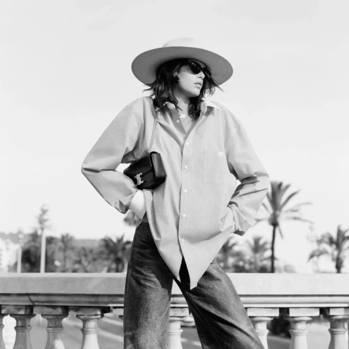 Camisa oversize de algodón cambray a rayas Camisa oversize de algodón cambray a rayas