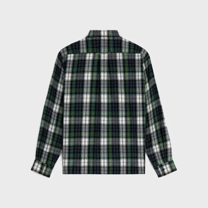 Camisa oversize de cachemira con estampado de tartán Camisa oversize de cachemira con estampado de tartán