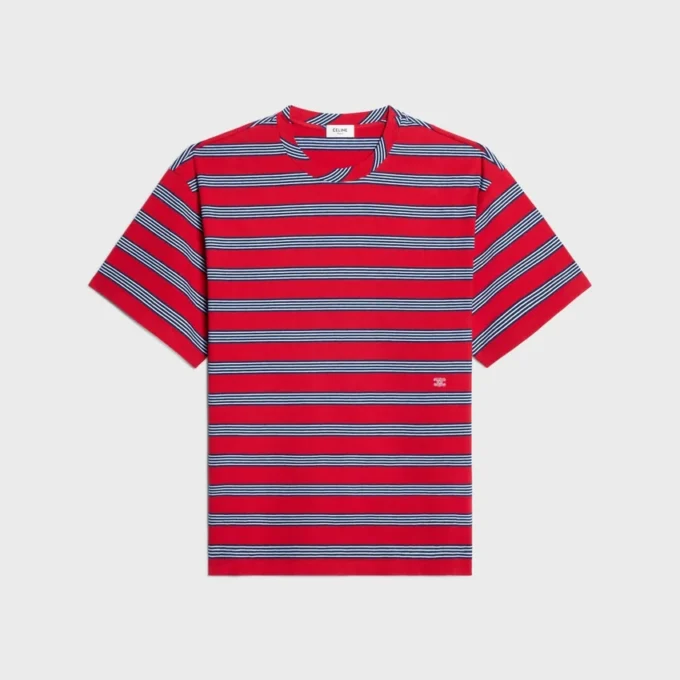 Camiseta clásica de jersey de algodón a rayas