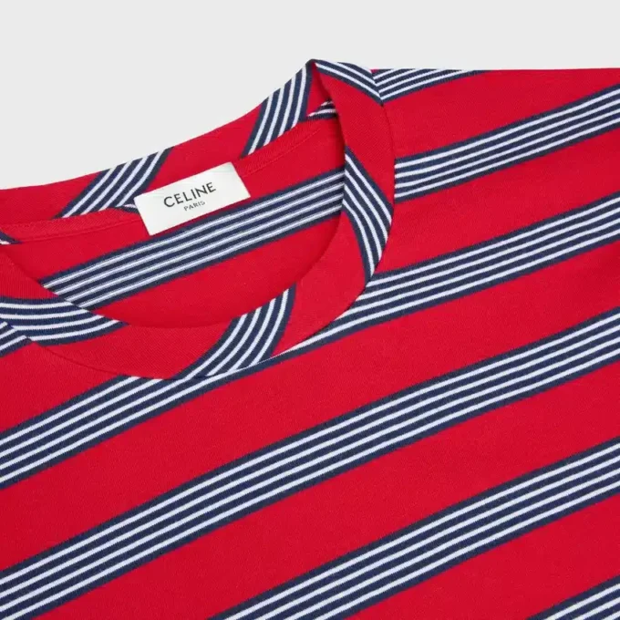 Camiseta clásica de jersey de algodón a rayas