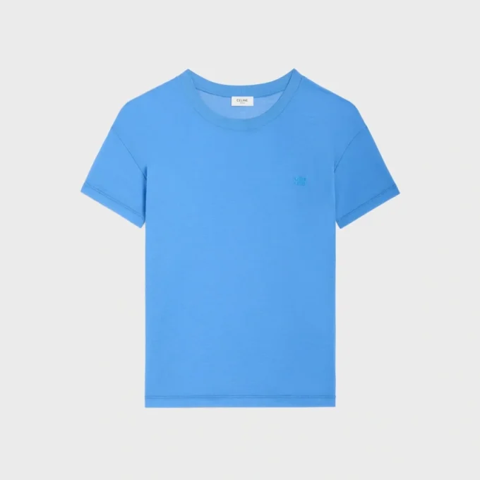Camiseta de corte recto en jersey de algodón fino
