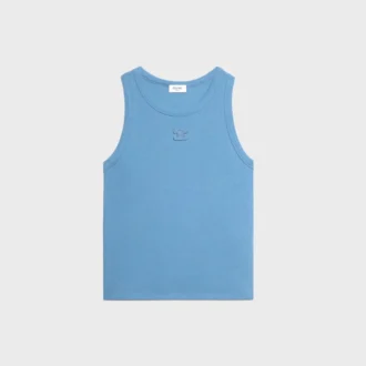 Camiseta sin mangas Triomphe de algodón acanalado y seda