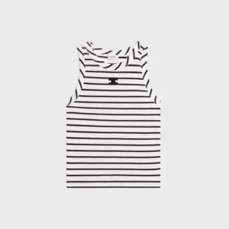 Camiseta sin mangas Triomphe en jersey de seda a rayas