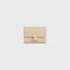 Cartera compacta con monedero Triomphe en piel de becerro brillante