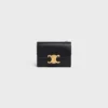 Cartera compacta con monedero Triomphe en piel de becerro brillante