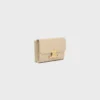 Cartera compacta con monedero Triomphe en piel de becerro brillante