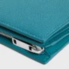 Cartera compacta en piel de becerro granulada