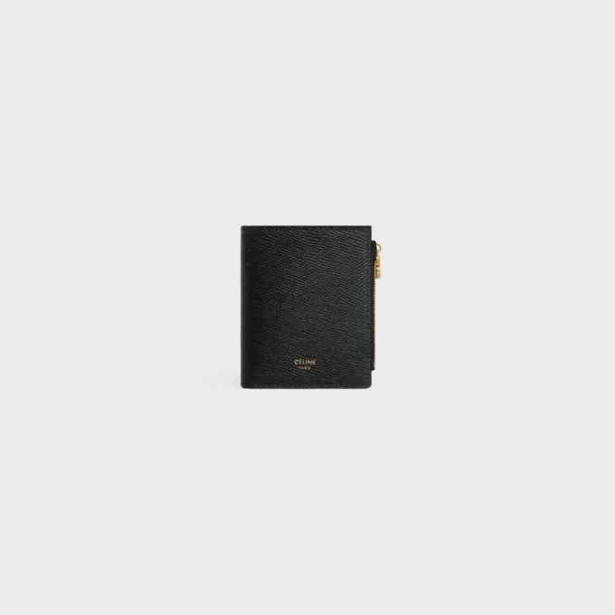 Cartera compacta Triomphe Charms en piel de becerro granulada Cartera compacta Triomphe Charms en piel de becerro granulada
