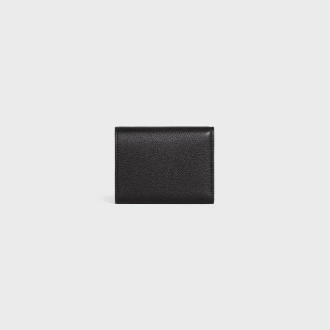 Cartera fina con estampado Triomphe en piel de becerro granulada y flexible