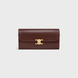 Cartera grande Triomphe en piel de becerro brillante