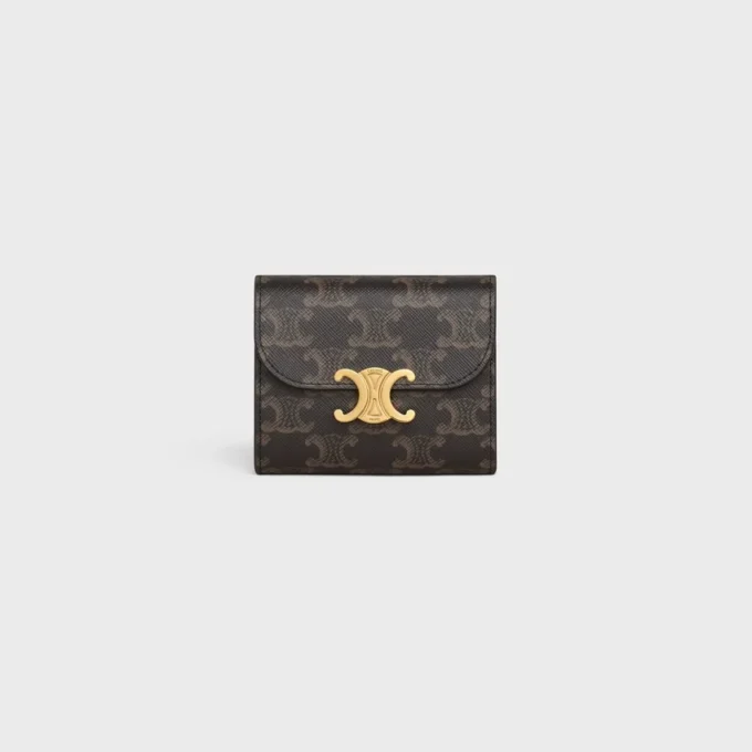 Cartera pequeña con solapa Triomphe Canvas