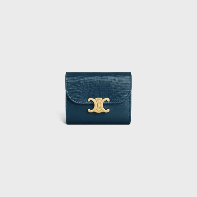 Cartera pequeña con solapa Triomphe en lagarto Cartera pequeña con solapa Triomphe en lagarto