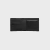Cartera plegable de piel de becerro con relieve de cocodrilo