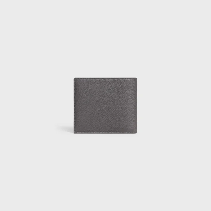 Cartera plegable de piel de becerro granulada