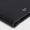 Cartera plegable de piel de becerro granulada