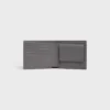 Cartera plegable de piel de becerro granulada