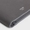 Cartera plegable de piel de becerro granulada