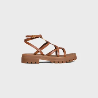 CELINE – Sandalias de tiras Clea Triomphe en piel de becerro – Curtido vegetal