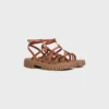 CELINE – Sandalias de tiras Clea Triomphe en piel de becerro – Curtido vegetal