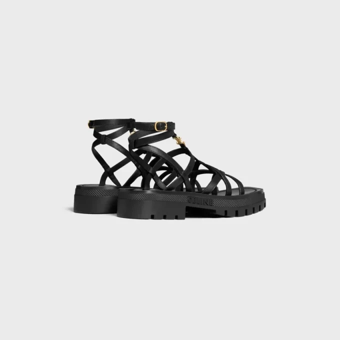CELINE – Sandalias de tiras Clea Triomphe en piel de becerro – Curtido vegetal