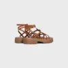 CELINE – Sandalias de tiras Clea Triomphe en piel de becerro – Curtido vegetal