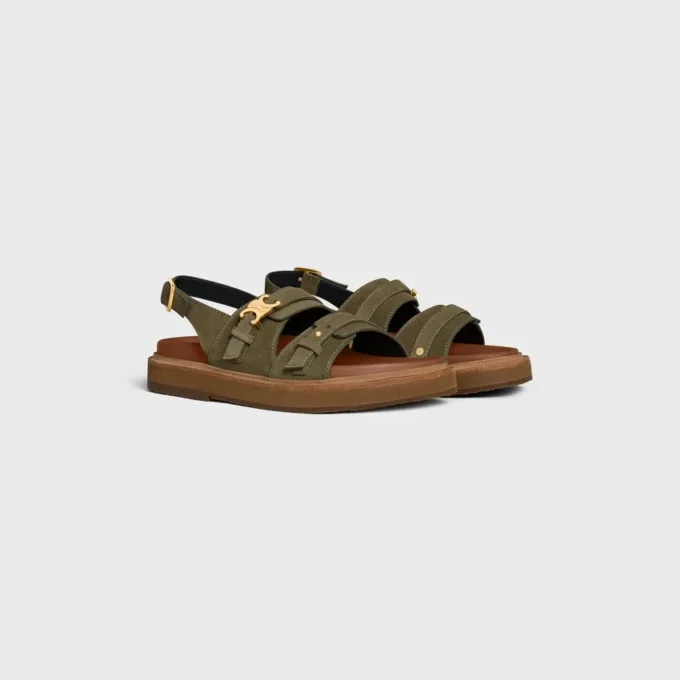 CELINE – Sandalias Tippi Triomphe en piel de becerro ante